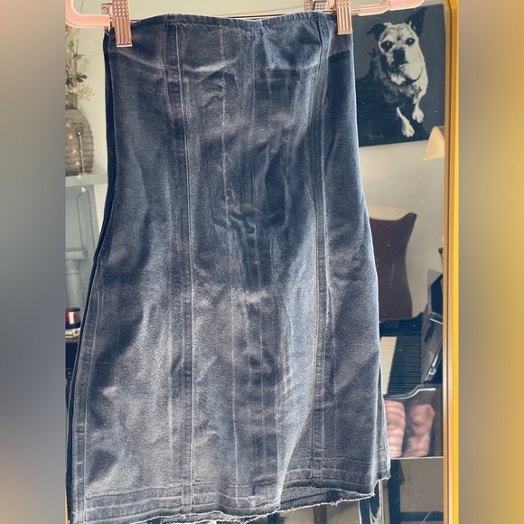 EB Denim x Revolve NWT Lace-Up Denim Mini Dress in Black Wash - Picture 9 of 16